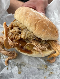 Hog roast in a bap